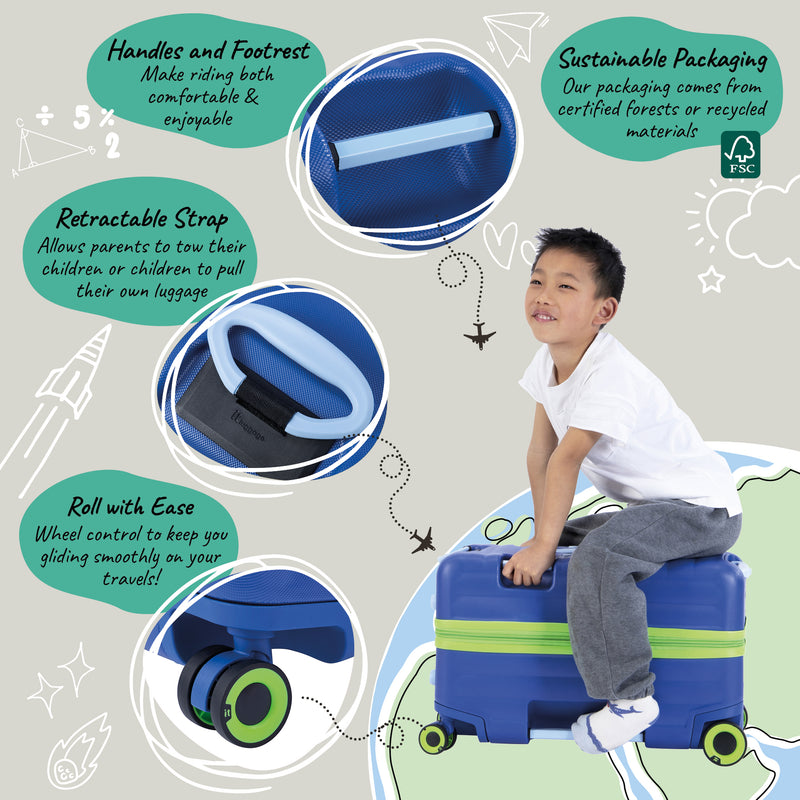 Trunkryder - Kids Ride-On Suitcase (True Blue)