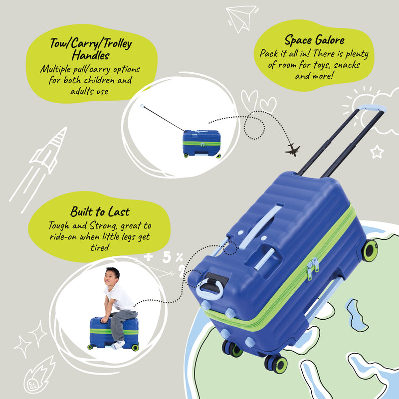 Trunkryder - Kids Ride-On Suitcase (True Blue)