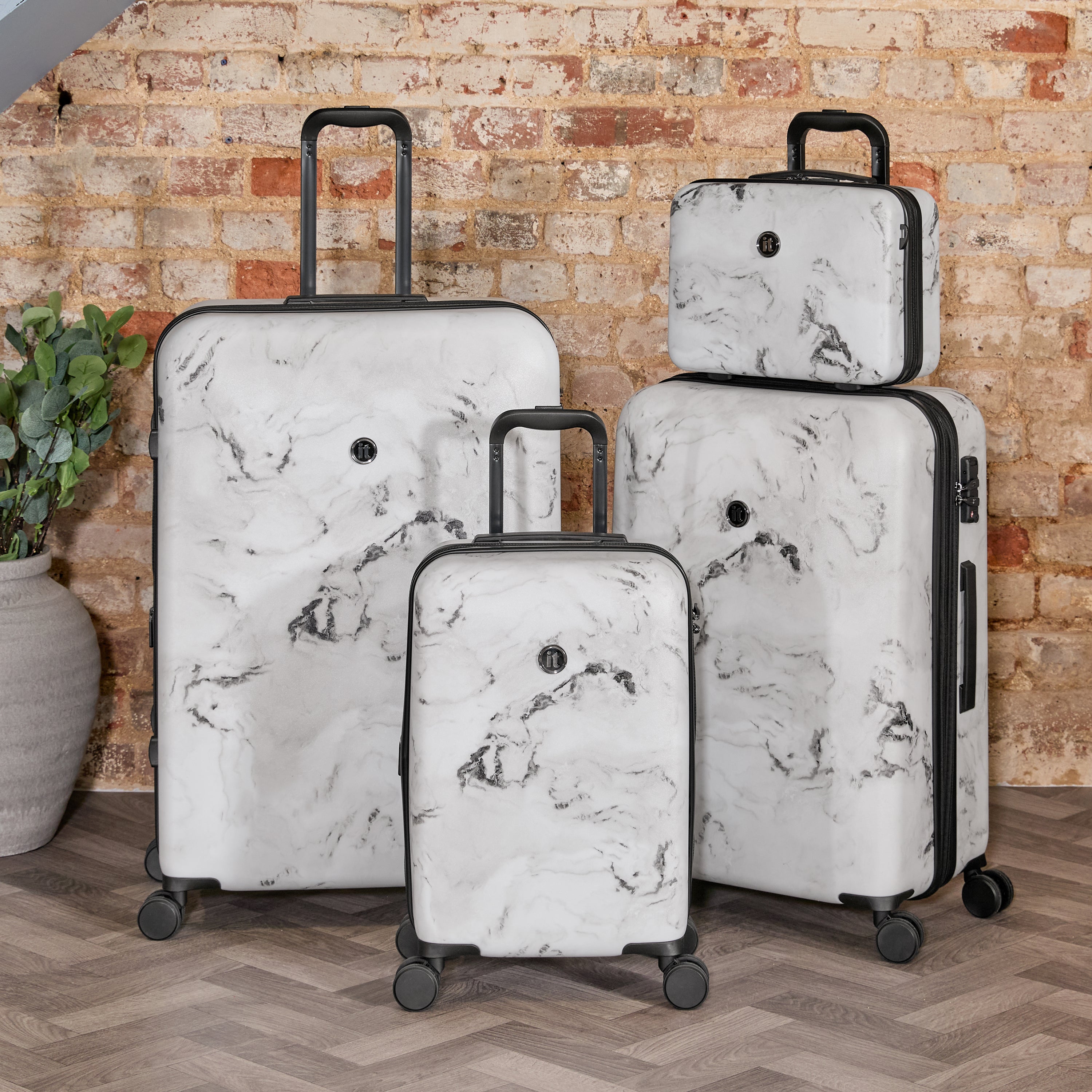 Trolley Suitcase Marble Cabin Luggage Personalised Suitcase Black