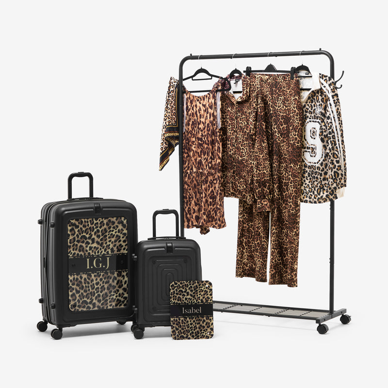 Modify - Suitcase with Personalised Panel (Mono Marble - Letter & Name)