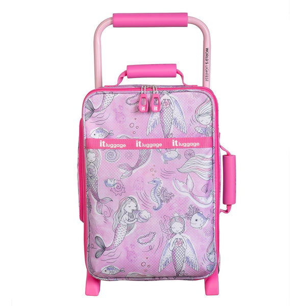 it Luggage Curiosity Kids Underseat in Pink Mermaid Print