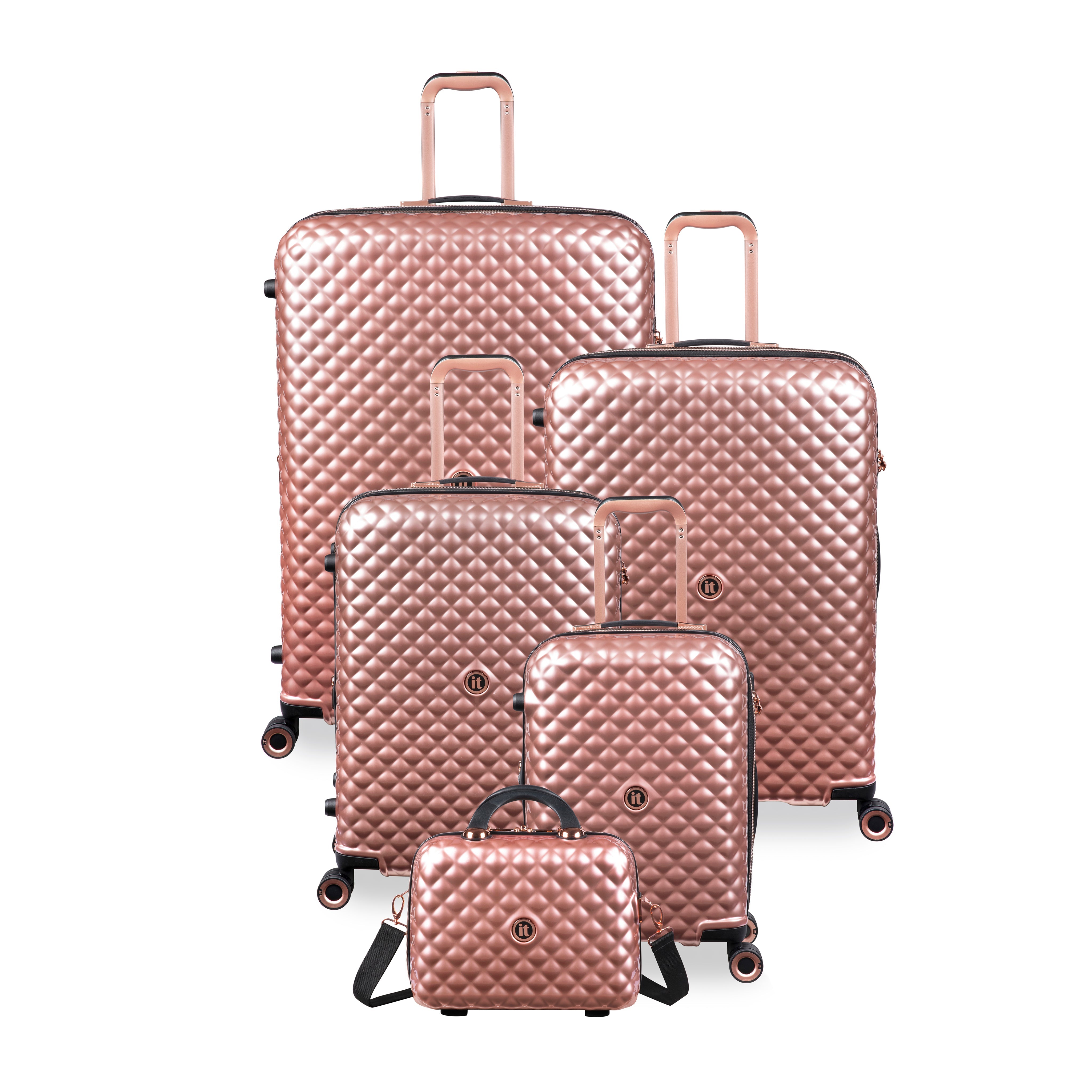 It metallic rose gold suitcase clearance