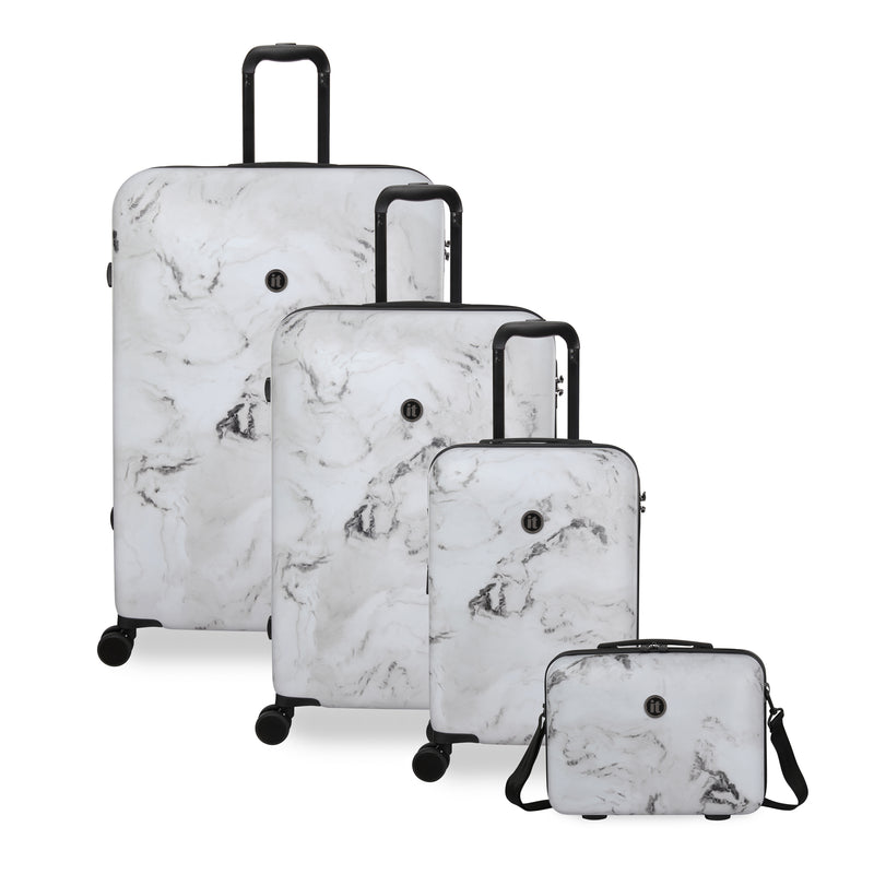 it Luggage Sheen 4pc Set Greyscale Marble