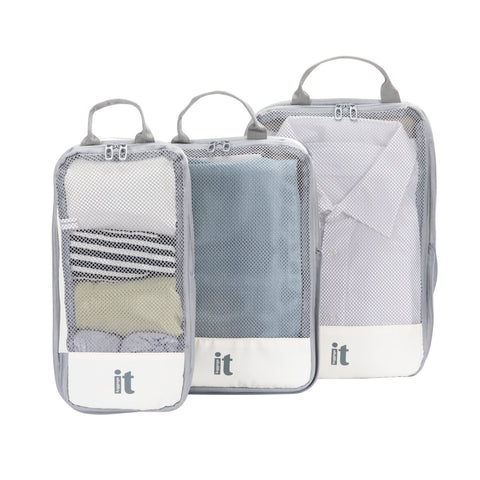 3pc Compression Travel Packing Cube Set (Pearled Ivory)