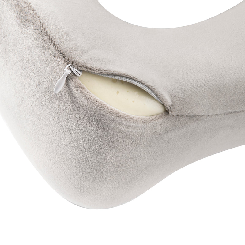 Memory Foam Travel Neck Pillow (Grey)