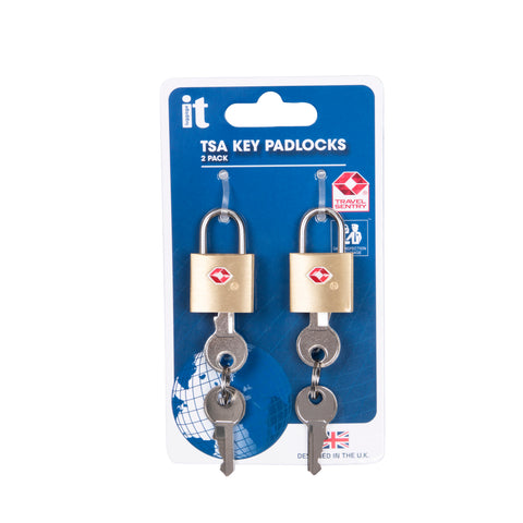 TSA Key Padlocks - Twin Pack (Brass)