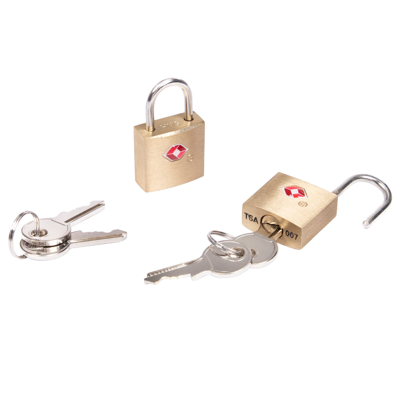 TSA Key Padlocks - Twin Pack (Brass)