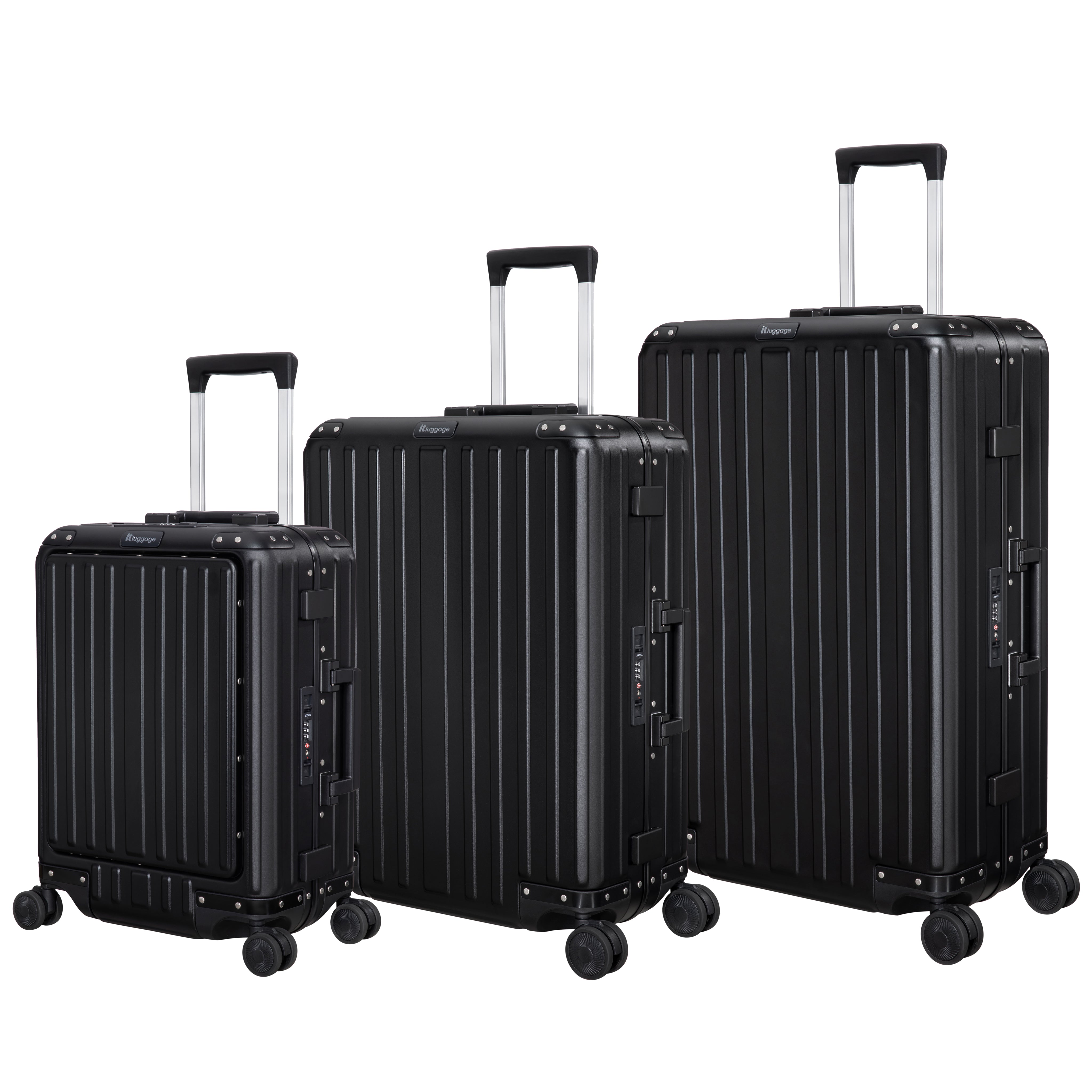 it Luggage Forcefield Cabin (Black Aluminium)