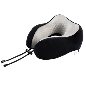 Memory Foam Travel Neck Pillow (Black)
