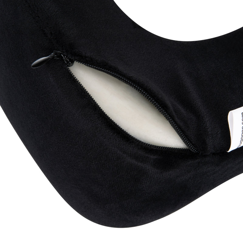 Memory Foam Travel Neck Pillow (Black)