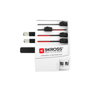 SKROSS - World Adapter 2-Pole USB Travel Plug (MUV USB)