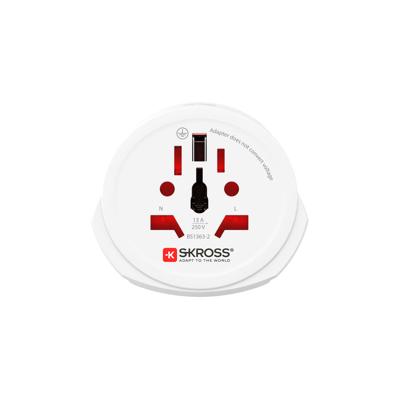 SKROSS - World to Europe Adapter 2 & 3-Pole Travel Plug