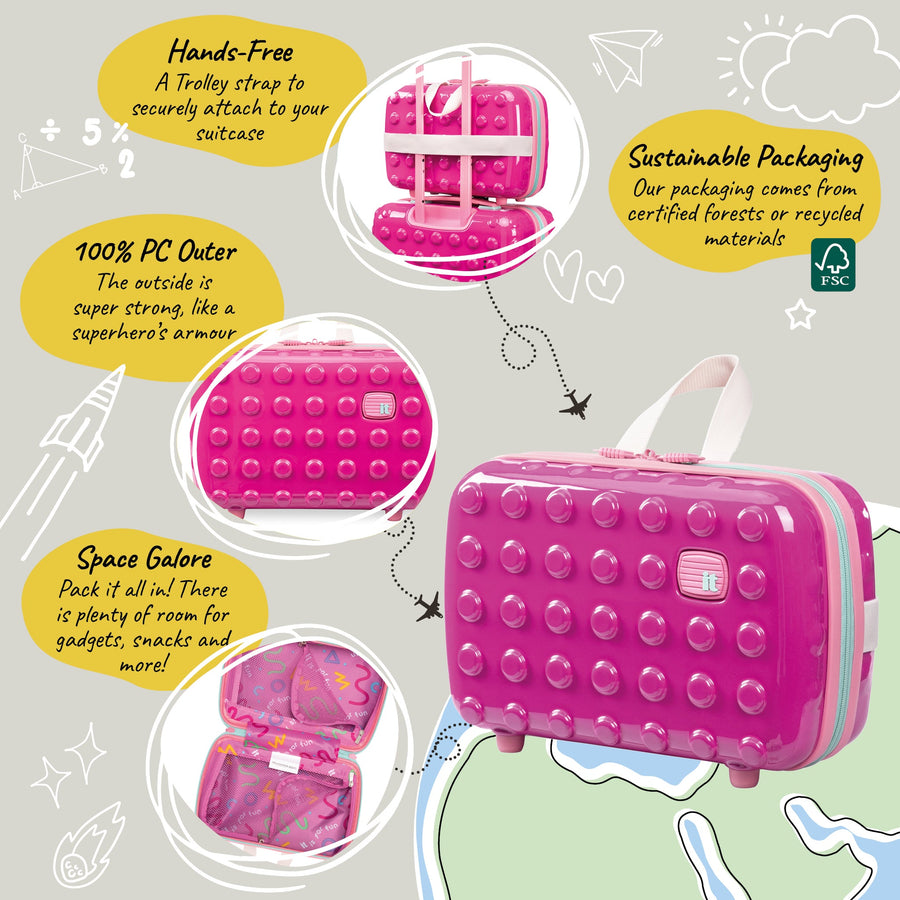 Bobble Set it Luggage | Bobble Bloc - Kids 2pc Set in Raspberry Rose