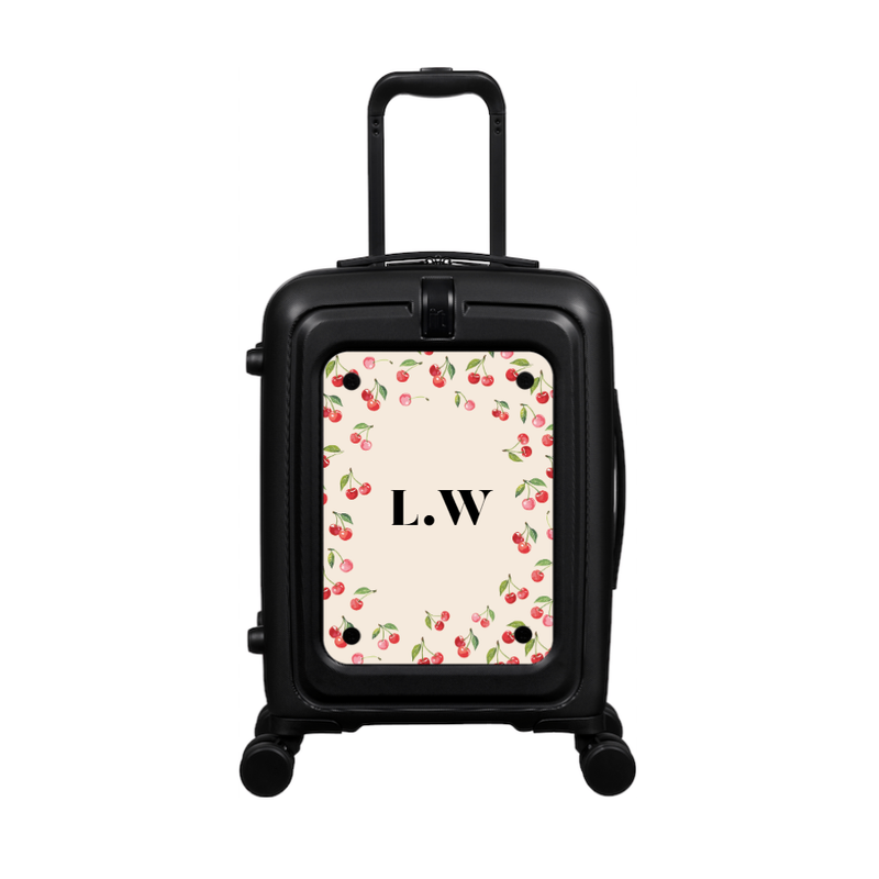 Modify - Suitcase with Personalised Panel (Cherries - Initials)