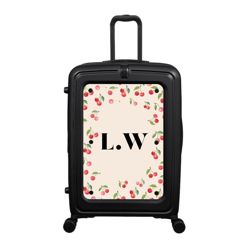 Modify - Suitcase with Personalised Panel (Cherries - Initials)