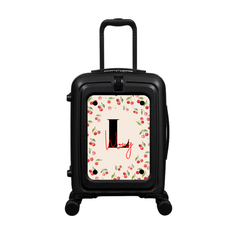 Modify - Suitcase with Personalised Panel (Cherries - Letter & Name)