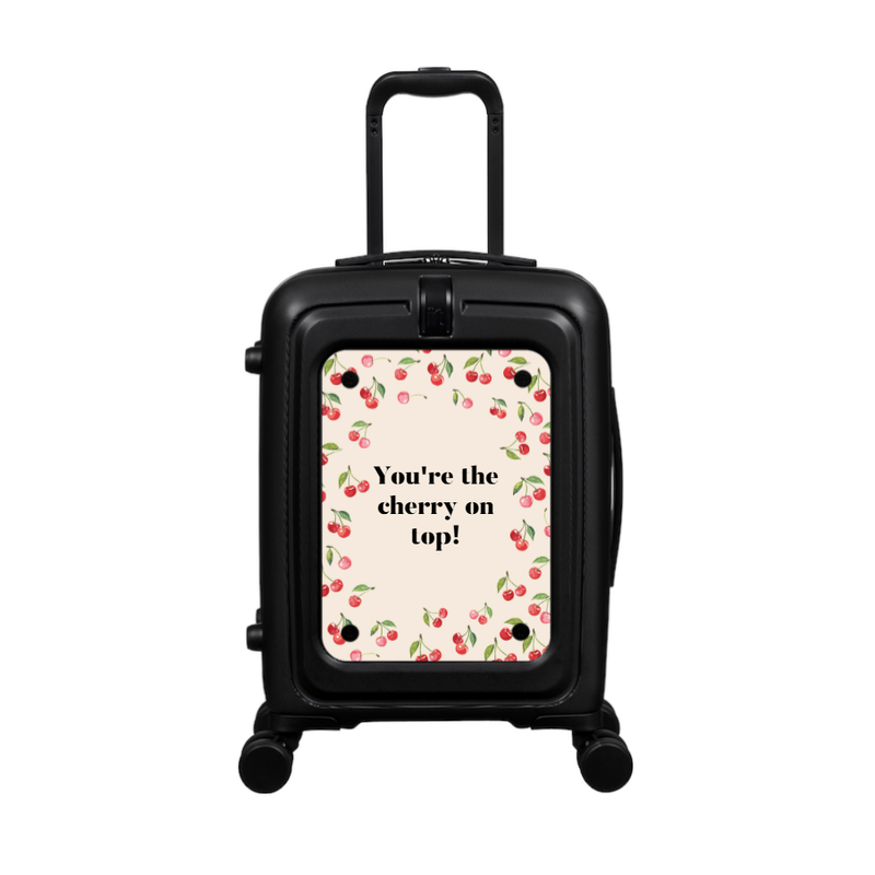 Modify - Suitcase with Personalised Panel (Cherries - Quote)