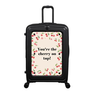 Modify - Suitcase with Personalised Panel (Cherries - Quote)