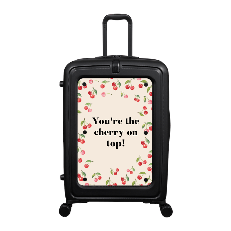 Modify - Suitcase with Personalised Panel (Cherries - Quote)