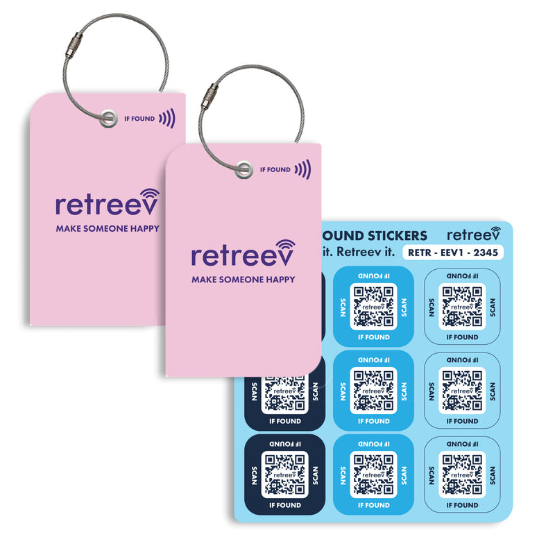 Retreev SMART Luggage Tag - Combo Pack (Pink)