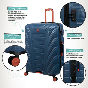IT Luggage Sheen Hardside Expandable Spinner 3 Piece Set (Black Las Vegas  Fun Icons) 