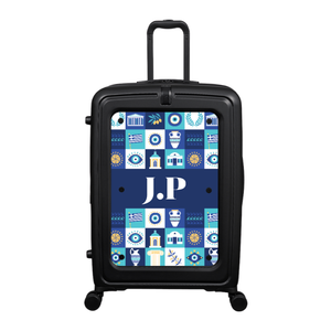Modify - Suitcase with Personalised Panel (Greek Tiles - Initials)