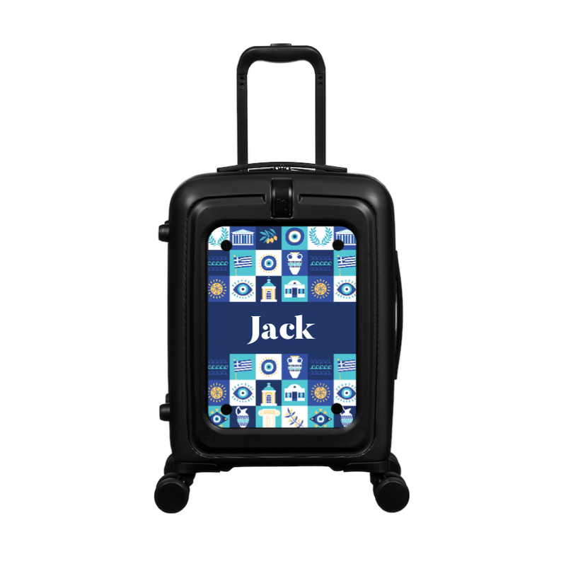 Modify - Suitcase with Personalised Panel (Greek Tiles - Name)