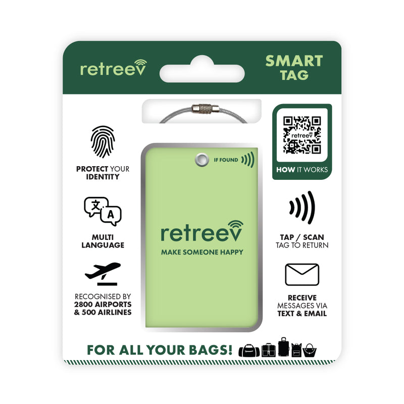 Retreev SMART Luggage Tag - Combo Pack (Green)