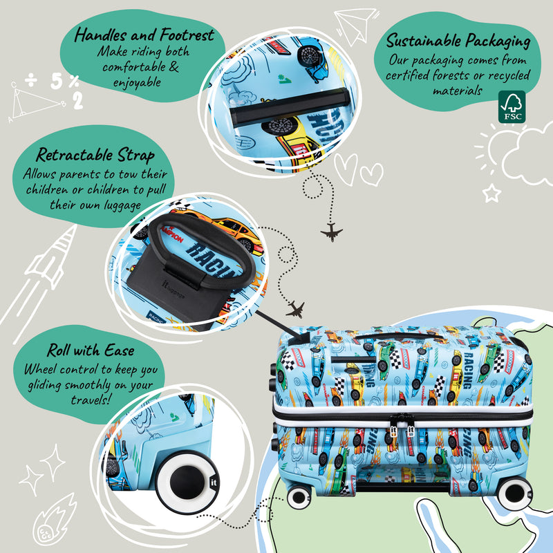 Trunkryder - Kids Ride-On Suitcase (Race Car)
