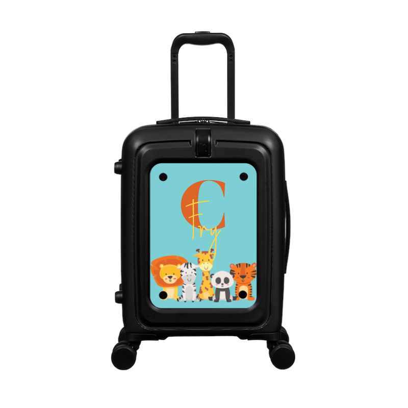 Modify - Suitcase with Personalised Panel (Kids Zoo Animals - Letter & Name)