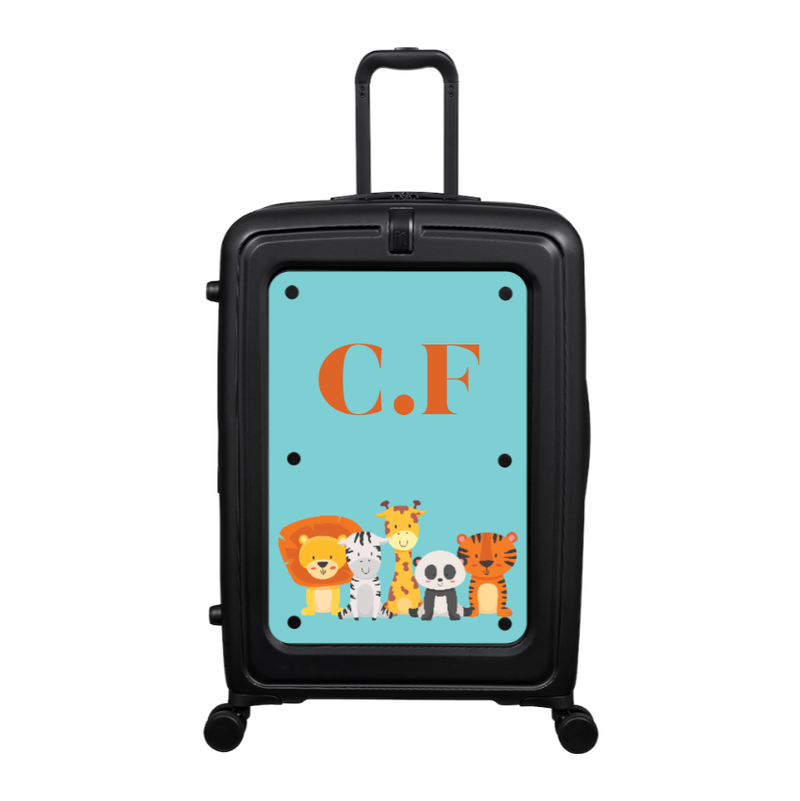 Modify - Suitcase with Personalised Panel (Kids Zoo Animals - Initials)