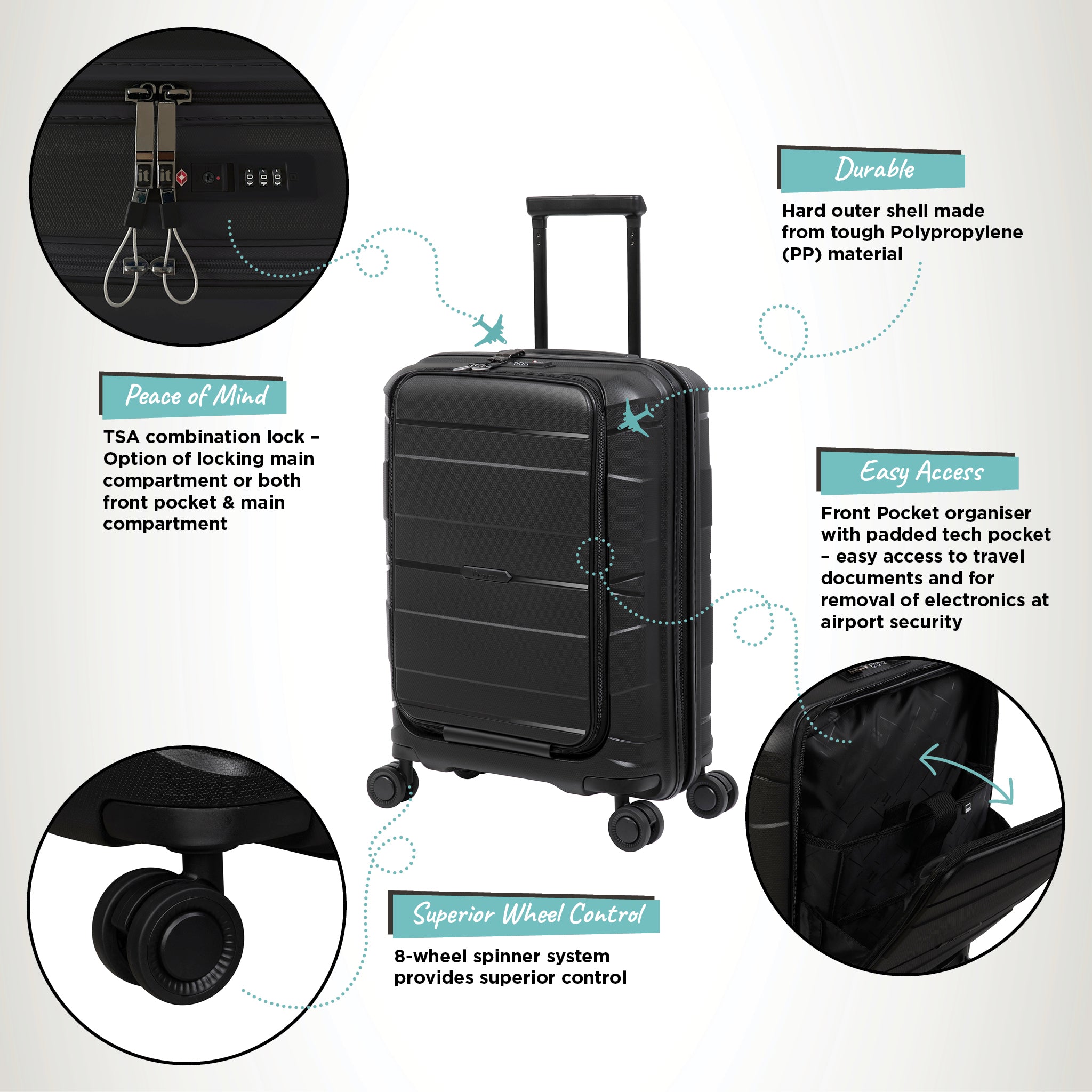 it Luggage | Momentous - Cabin with Pocket in Black