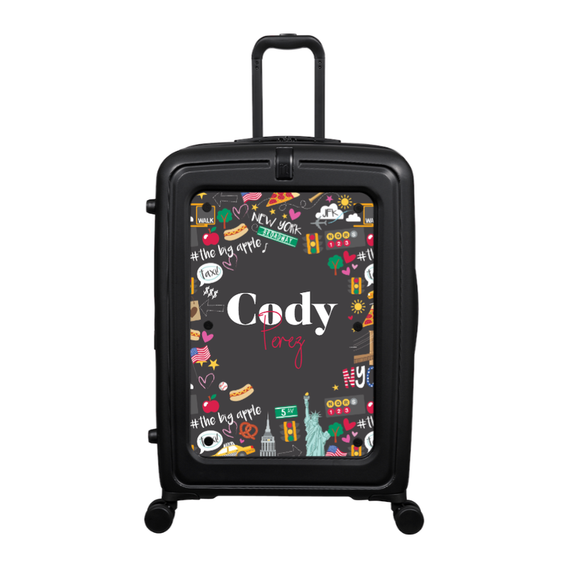 Modify - Suitcase with Personalised Panel (New York Border - Double Name)