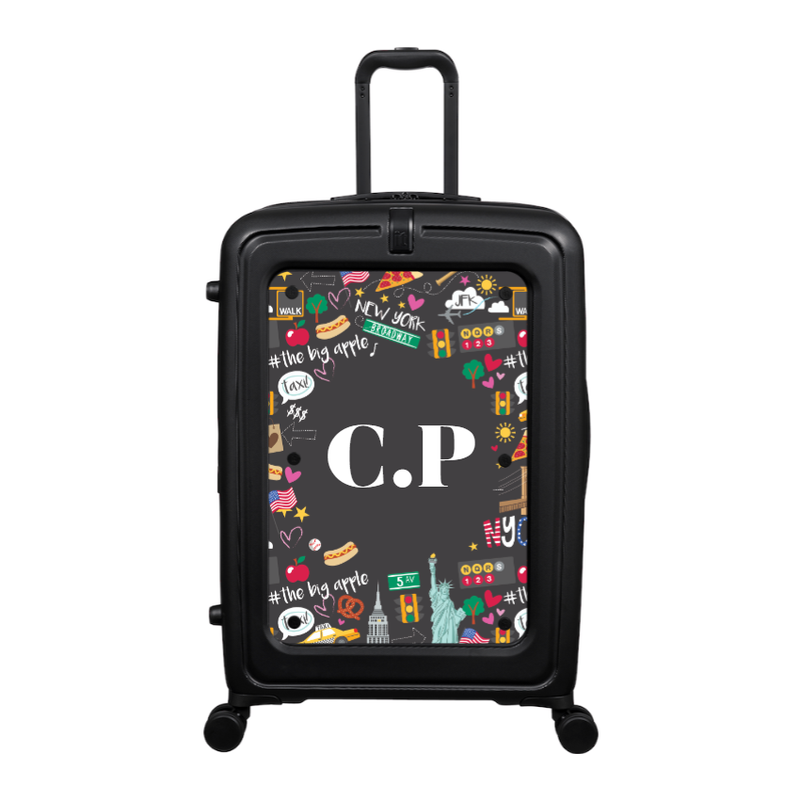 Modify - Suitcase with Personalised Panel (New York Border - Initials)