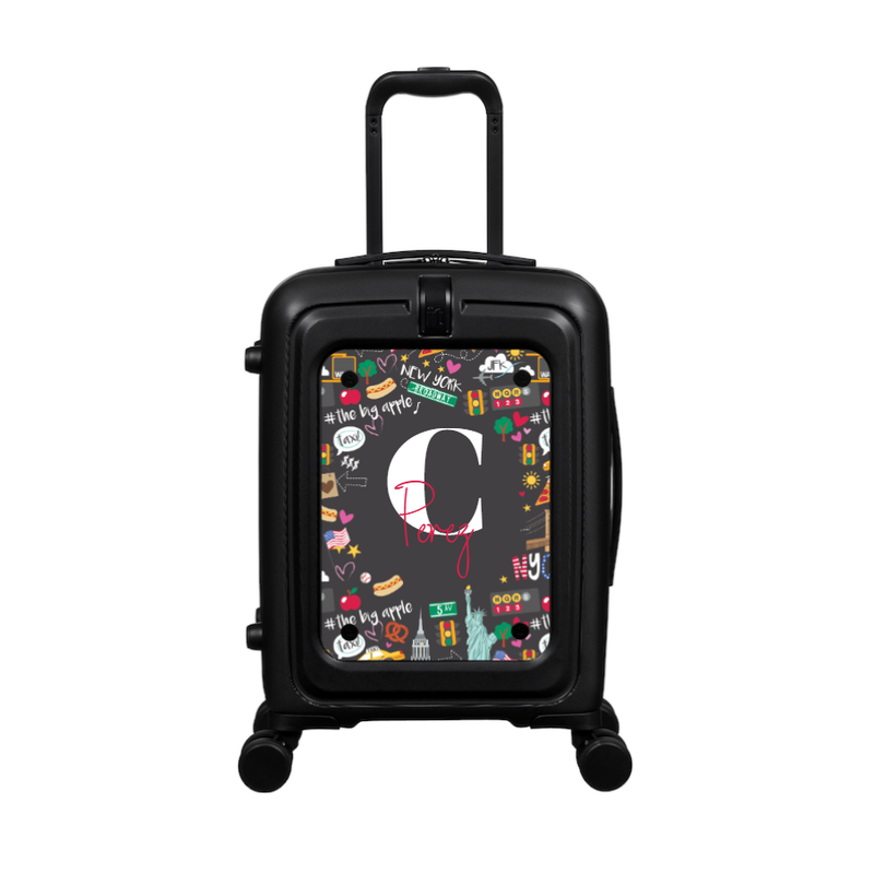 Modify - Suitcase with Personalised Panel (New York Border - Letter & Name)