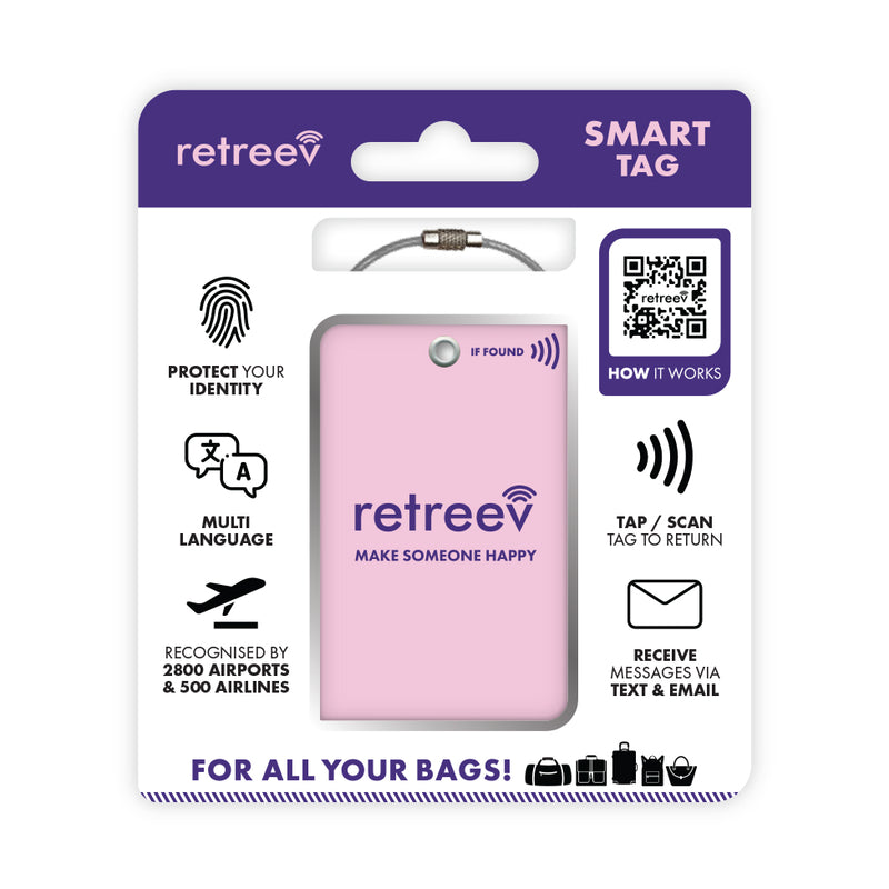 Retreev SMART Luggage Tag - Combo Pack (Pink)