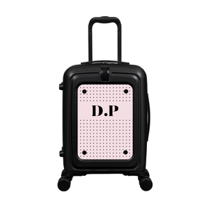 Modify - Suitcase with Personalised Panel (Pink Polka Dot - Initials)