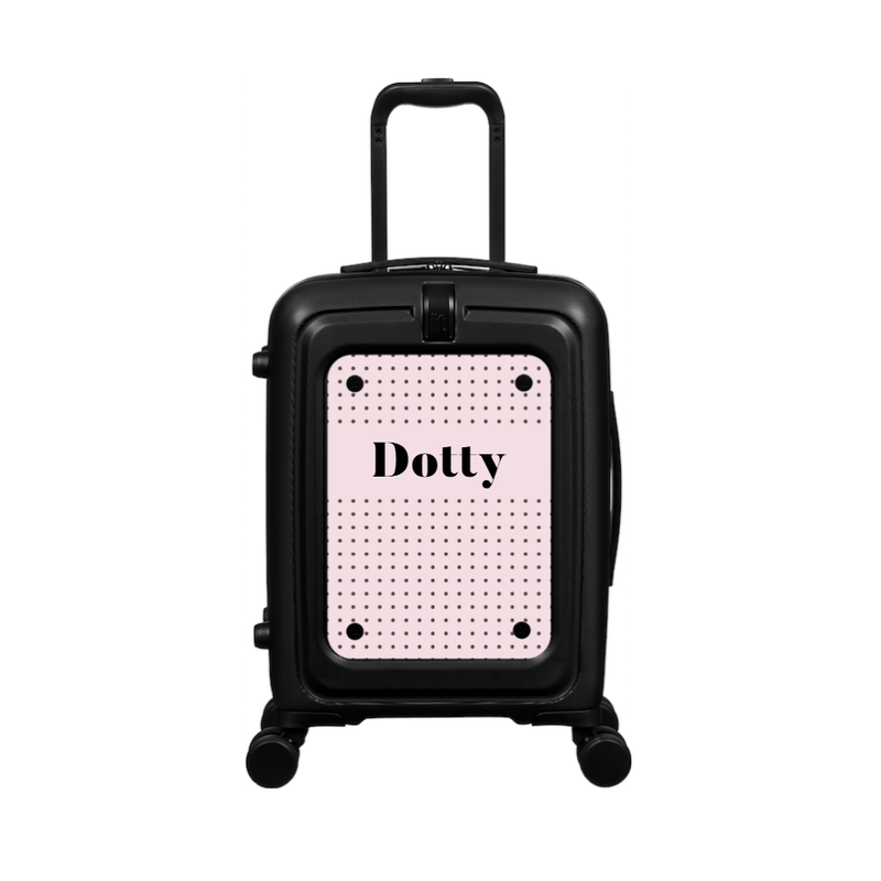 Modify - Suitcase with Personalised Panel (Pink Polka Dot - Name)