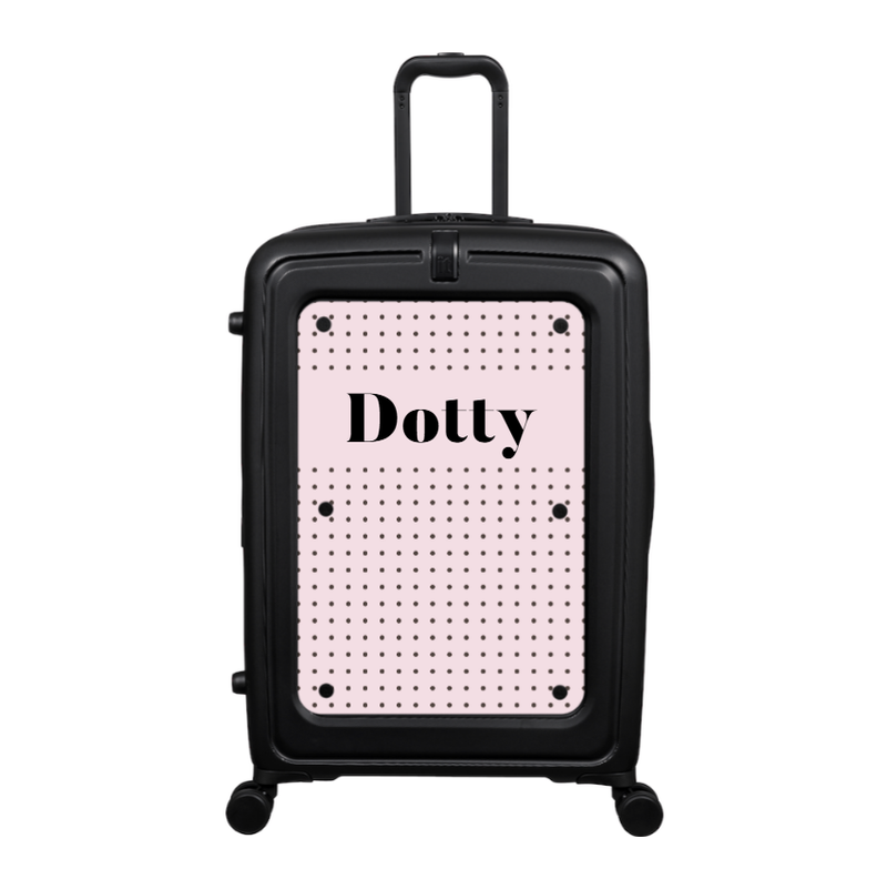 Modify - Suitcase with Personalised Panel (Pink Polka Dot - Name)