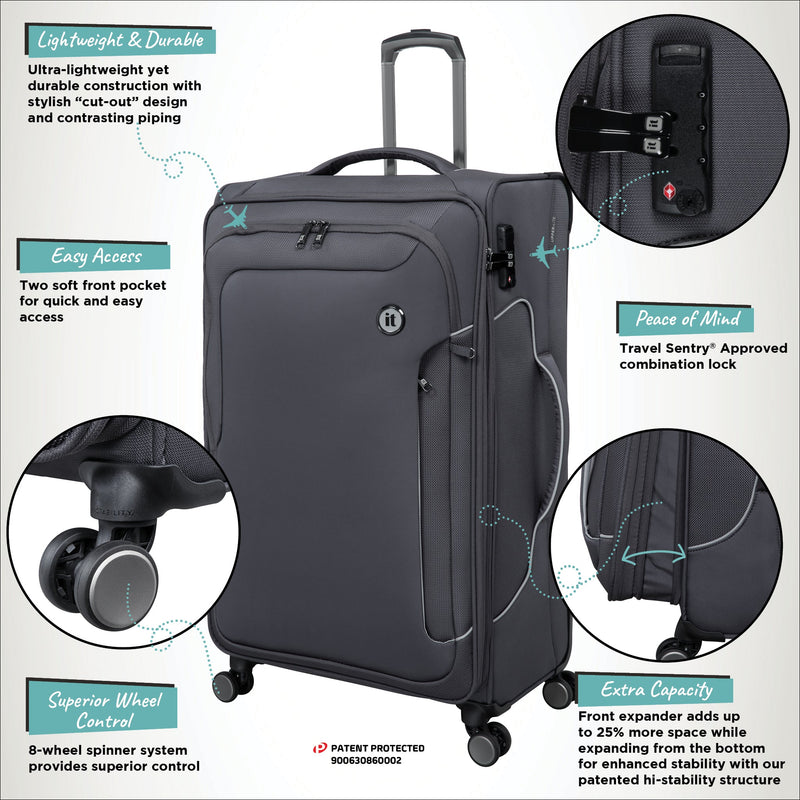it Luggage Teleported 3pc Set in Warm Charcoal