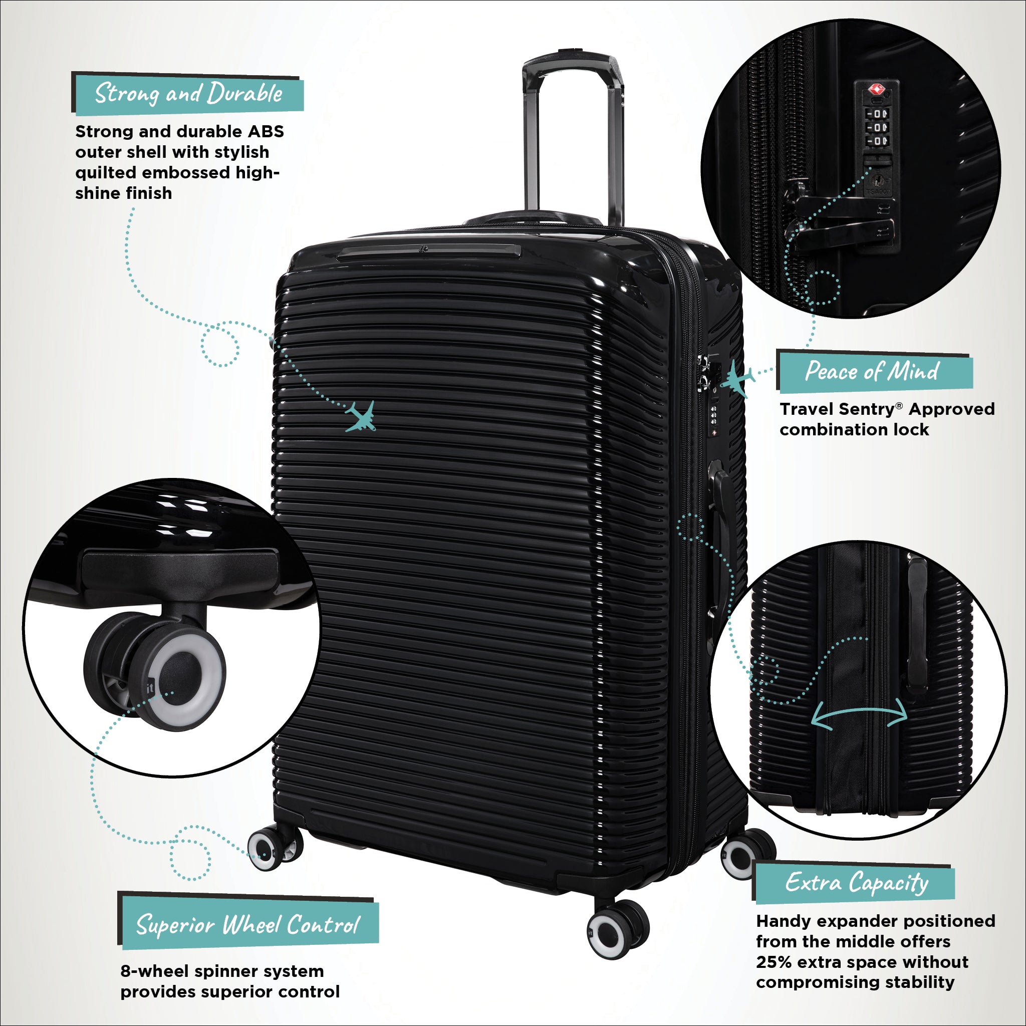 it Luggage Traversed Large (Black) - Main Image