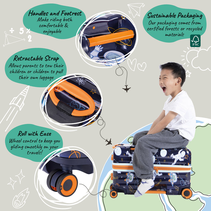 Trunkryder - Kids Ride-On Suitcase (Spaceship)