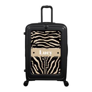 Modify - Suitcase with Personalised Panel (Zebra Strip - Name)