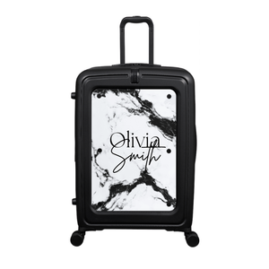 Modify - Suitcase with Personalised Panel (Mono Marble - Double Name)