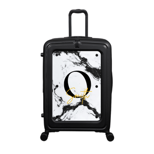 Modify - Suitcase with Personalised Panel (Mono Marble - Letter & Name)