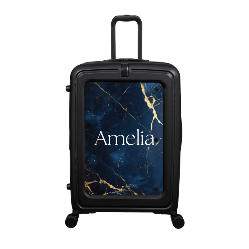 Modify - Suitcase with Personalised Panel (Navy Gold Marble - Name)