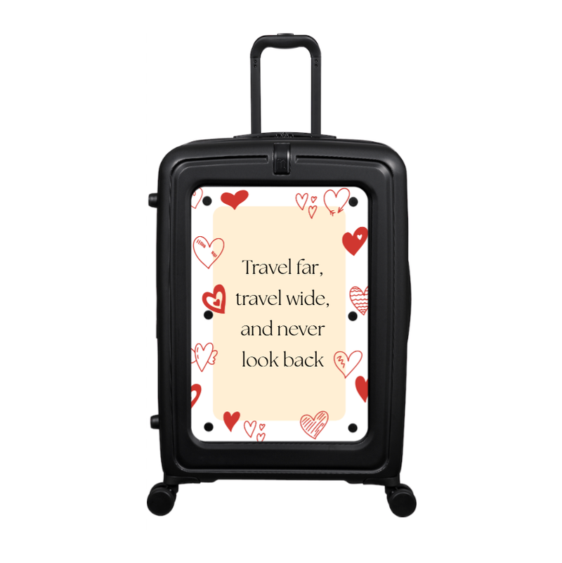 Modify - Suitcase with Personalised Panel (Hearts Border - Quote)