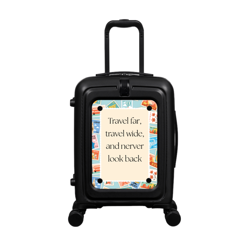 Modify - Suitcase with Personalised Panel (Stamps Border - Quote)