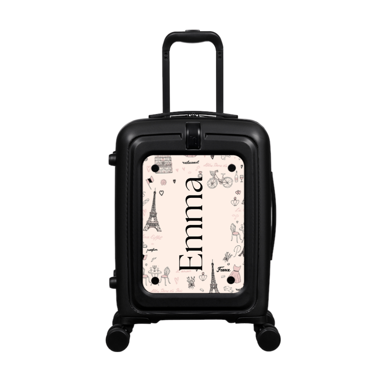 Modify - Suitcase with Personalised Panel (Paris Border - Side Name)