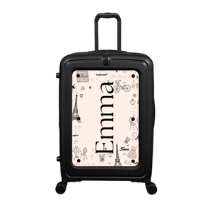 Modify - Suitcase with Personalised Panel (Paris Border - Side Name)